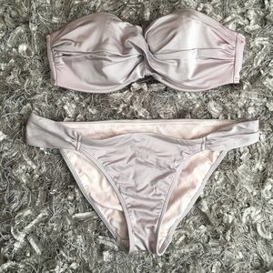 Victoria Secret Silver Bandeau Swimsuit